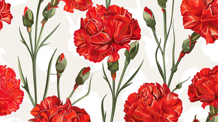 Red rose seamless pattern wallpaper