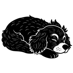 Sleeping Dog Vector - Adorable Pet Silhouette Illustration