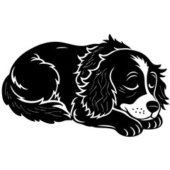 Peaceful Dog Silhouette Vector - Perfect for Pet-Themed Designs
