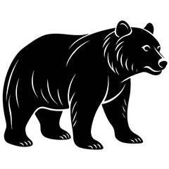 Black Bear Silhouette Vector for Nature and Wildlife Designs