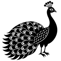 Intricate Peacock Illustration - Perfect for Nature-Themed Designs