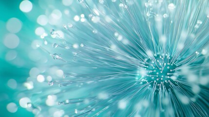 Abstract teal fiber optic light burst.