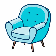 Stylish Blue Chair Vector Graphic for Home Decor Ideas