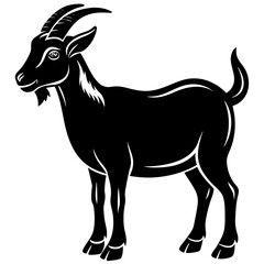 Black Goat Silhouette Vector - Perfect for Creative Projects