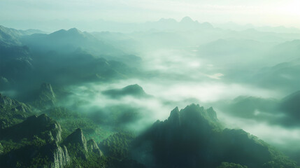 A scenic view of a mountain range with fluffy clouds in the sky, great for use as a background image or landscape photo