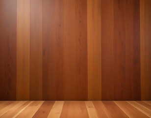 Naklejka premium A polished wood surface with warm lighting accents.