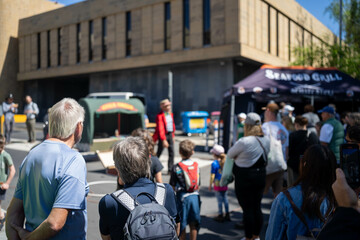 tourist at farmer market, at salamanca market in hobart australia in town © Phoebe