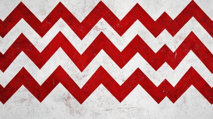 Red Minimalist Background with Zigzag Pattern