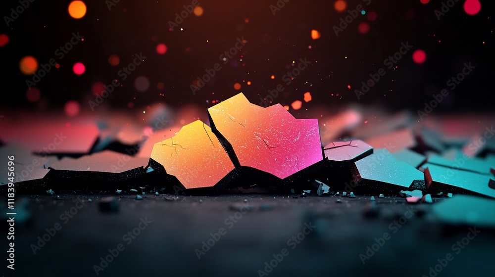 Poster enchanting holographic texture with a shimmering iridescent gradient effect intricate prismatic patt