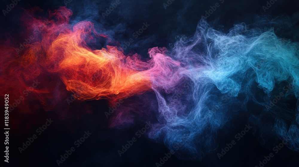 Aufkleber abstract colorful mesh on dark wallpaper with mock up place. technology and designer backgrounds con