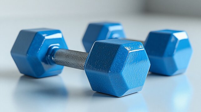 Blue dumbbells home gym workout fitness weights
