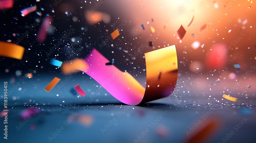 Poster mesmerizing holographic gradient accentuated by iridescent rainbow foil details creating an ethereal