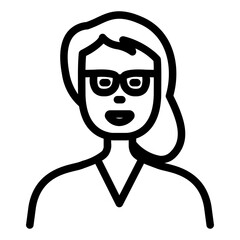 Woman with Glasses Icon