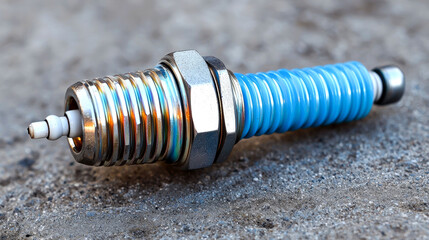 Close-up of a Spark Plug: Detailed Macro Photography of an Automotive Part