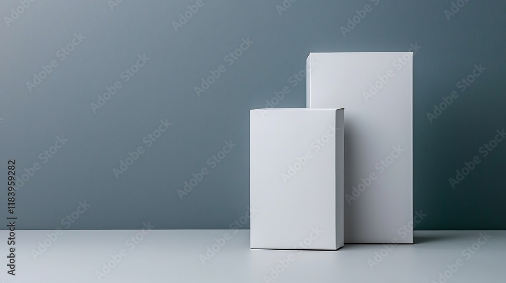 Poster versatile white paper packaging with a smooth matte texture streamlined rectangular carton form and 