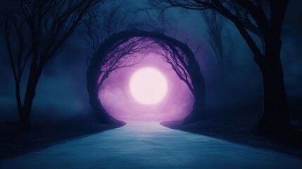 Obraz premium Mystical path with glowing portal