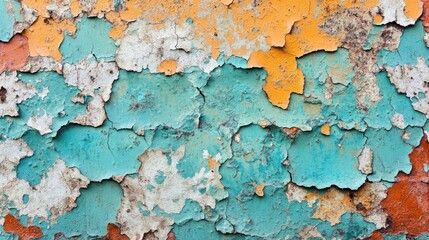 Peeling Paint Reveals Multicolored Layers Of Aged Surface