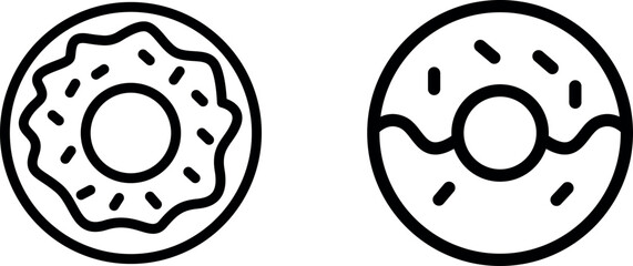 Delicious Doughnut Vector Icon Set for Sweet Treats and Dessert Design