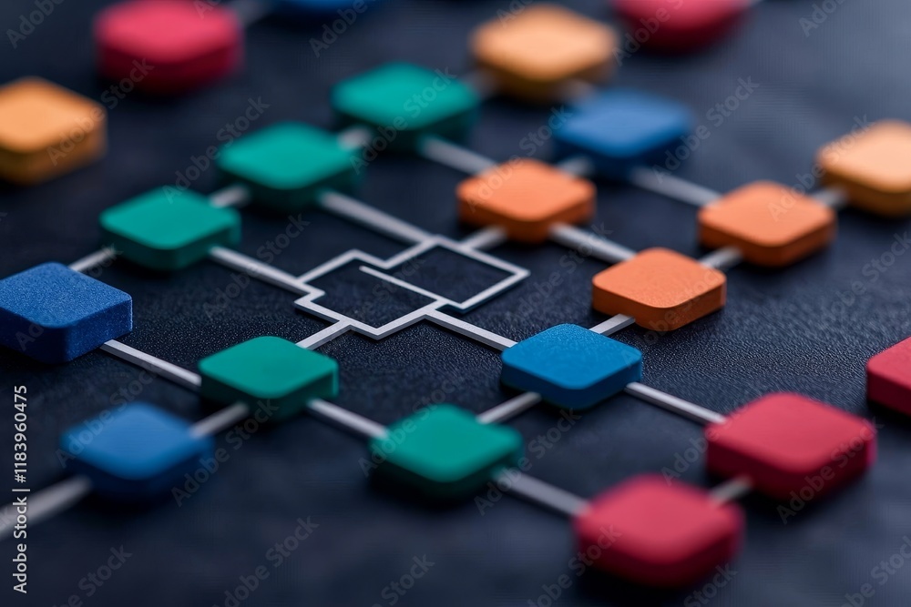 Aufkleber mental agility concept. colorful geometric shapes on a dark background create a complex pattern.