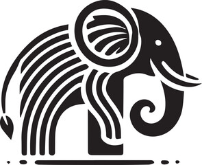 Minimalist elephant logo on white background