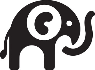 Minimalist elephant logo on white background
