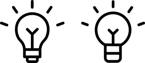 Bright Light Bulb Vector Icon Set for Innovation and Illumination Design