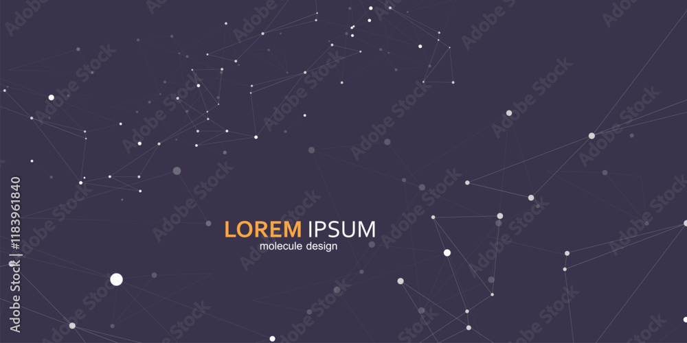 Poster Abstract polygonal design background with connecting dots and lines