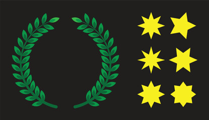 Obraz premium Laurel wreath green color vector illustration design with star shape