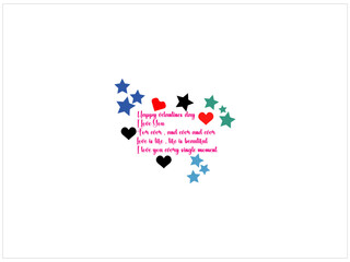 Happy valentine day logo design ,vector , T shirt ,poster and card , illustration and isolate template which contain a symbol of love .