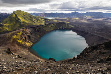 Crater Lake in Volcanic Landscape