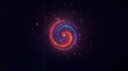 Fototapeta premium Colorful spiral galaxy with vibrant stars and cosmic dust in deep space