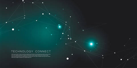 Vector abstract background design with connecting dots and lines