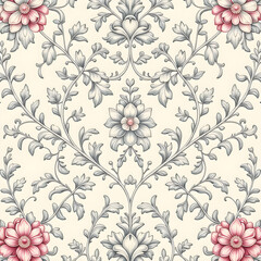 Fototapeta premium seamless pattern with flowers