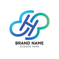 cloud hosting logo design template