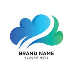 cloud hosting logo design template