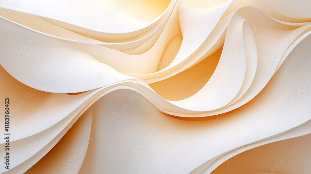 Aufkleber Simple and clean light-colored gradient transitioning between cream and white, showcasing a soft cloth texture.

