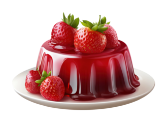 Strawberry jelly dessert creation kitchen food close-up sweet treat concept isolated on transparent background png
