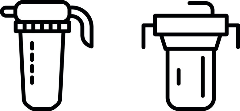 Clean Water Filter Vector Icon Set for Purification and Sustainability