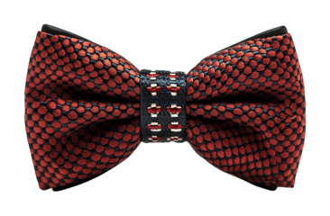 Elegant red bowtie on product studio setting high fidelity visuals isolated on transparent background png
