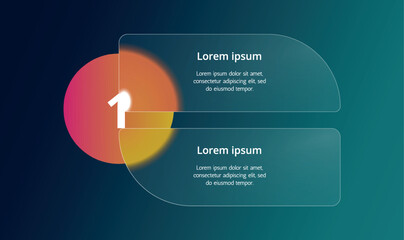 Modern infographic template with glass, gradient bubbles and minimalist design elements. Perfect for presentations, business processes, marketing strategies and data visualization