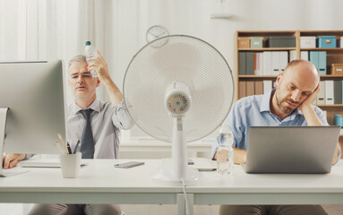 Office workers suffering from the heat