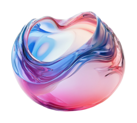 Colorful soap bubble floating on abstract high fidelity minimalist viewpoint isolated on transparent background png