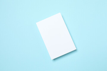 White paper card on color background