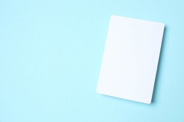 White paper card on color background