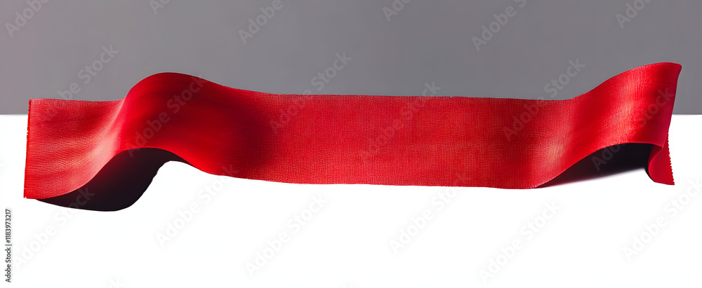 Poster horizontal red tape isolated on transparent background
