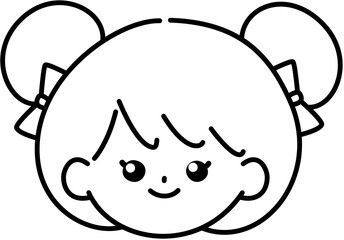 Chinese New Year children Outline coloring image