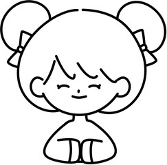 Chinese New Year children Outline coloring image