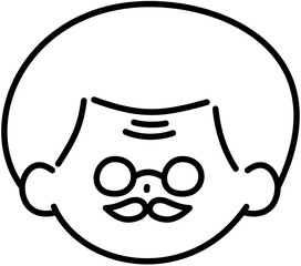 Chinese New Year Elderly man Outline coloring image