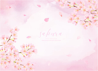 満開の桜のベクターイラスト背景