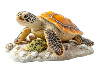 Obraz premium 3D Plasticine Turtle on Beach with Natural Details and Texture